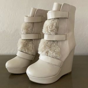 Juicy Couture Fur Booties Size 7